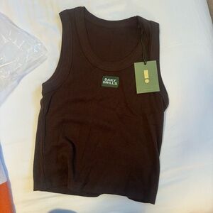 DAILY DRILLS NWT Logo Ribbed Tank, Coco. M/L
